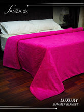 Shocking  pink Luxury Embossed Summer AC Flees Blanket